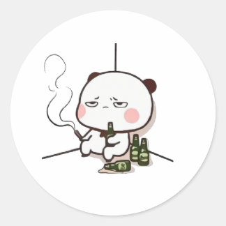 Drink Panda Ronde Sticker