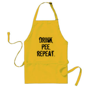 Drink Pee Herhalen Standaard Schort