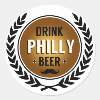 Drink Philly Beer Ronde Sticker