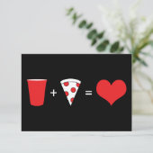drink + pizza = liefde kaart (Staand voorkant)