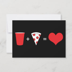 drink + pizza = liefde kaart