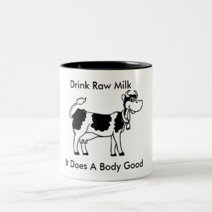 Drink rauwe melk, maakt een goed lichaam2 tweekleurige koffiemok