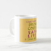  Drink redt levens en neemt selfies Koffiemok (Voorkant links)
