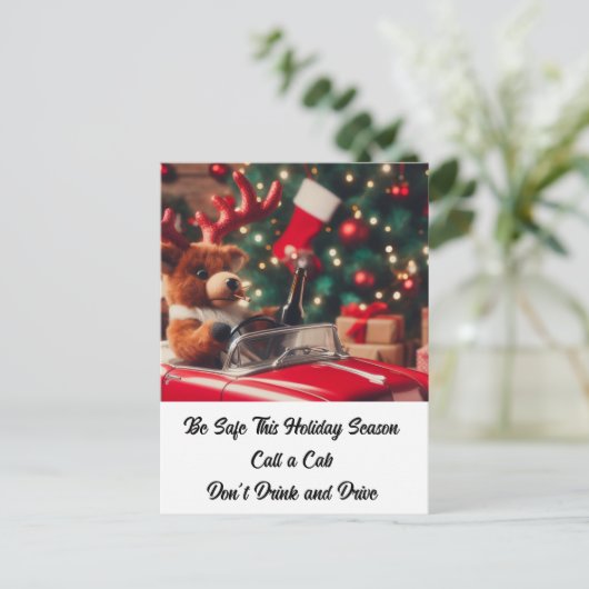Drink rendieren kerst Niet Drinken en rijden Briefkaart (Staand voorkant)