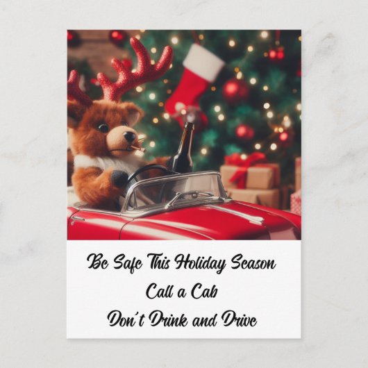 Drink rendieren kerst Niet Drinken en rijden Briefkaart (Voorkant)