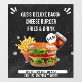 Drink Restaurant met Deluxe Burger Fries aanpassen Raamsticker (Vel)