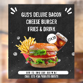 Drink Restaurant met Deluxe Burger Fries aanpassen Raamsticker (Vel 2)