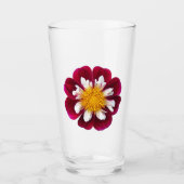 Drink rode en witte collarette Dahlia Floral Glas (Voorkant)