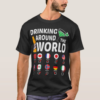 Drink rond de wereld Drink minnaar geschenken T-shirt