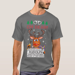 Drink Rudolph Reindeer Ugly KerstSweater Prem T-shirt