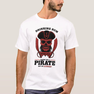 Drink rum maakt je een piraat t-shirt