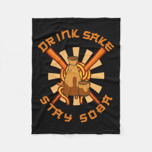 Drink Sake Stay Soba Funny Japanese Foodie Lovers Fleece Deken