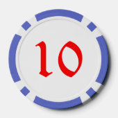 Drink Santa blauw 10 gestreepte pokerchip (Achterkant)