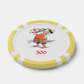 Drink Santa geel 500 gestreepte pokerchip (Enkel)