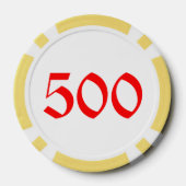 Drink Santa geel 500 gestreepte pokerchip (Achterkant)