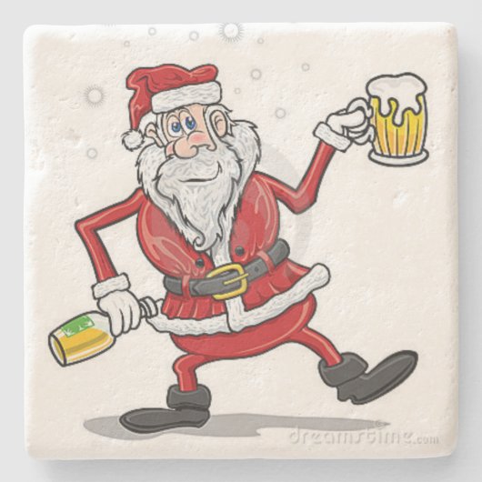 "DRINK SANTA"-ONDERZETTER STENEN ONDERZETTER (Voorkant)