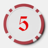 Drink Santa rood 5 gestreepte pokerchip (Achterkant)