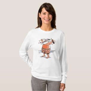 Drink Santa vrouwen witte T-shirt met lange mouwen