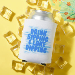 Drink Sipping & Lake Dipping Blauw Water achtergro Blikjeskoeler