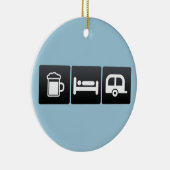 Drink, Slaap en Campers Keramisch Ornament (Rechts)