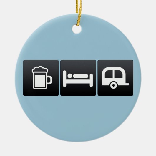 Drink, Slaap en Campers Keramisch Ornament (Voorkant)