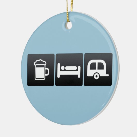 Drink, Slaap en Campers Keramisch Ornament (Links)