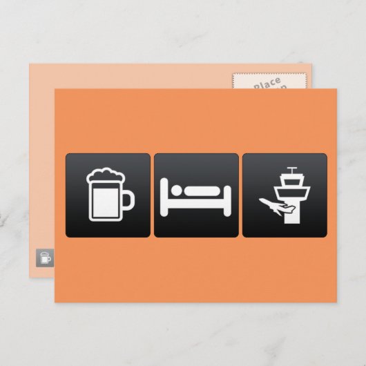 Drink-, slaap- en luchtverkeersregeling briefkaart (Voorkant / Achterkant)