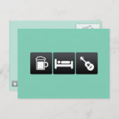 Drink, Slaap en Ukuleles Briefkaart (Voorkant / Achterkant)