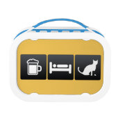 Drink, slaapstand en dierenartsen lunchbox (Achterkant)