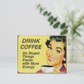 drink sneller koffie briefkaart (Staand voorkant)