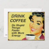 drink sneller koffie briefkaart (Voorkant / Achterkant)