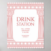 Drink Station poster voor godinnenfeest (Voorkant)