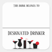 Drink Sticker Marker Naam Cocktail Labels Partij (Voorkant)