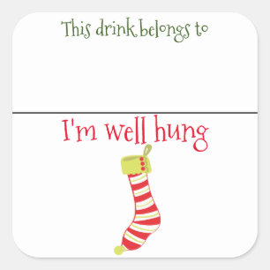 Drink Sticker Marker Naam Funny Christmas Gezegde