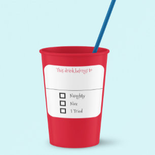 Drink Sticker Marker Naam Grappige Kerst Ondeugend