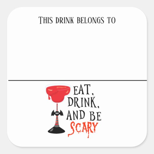 Drink Sticker Marker Name Witch Halloween Party (Voorkant)