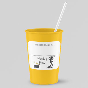 Drink Sticker Marker Name Witch Halloween Party