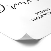 Drink Tafel Olive Leaf Greenery Wedding Poster (Hoek)