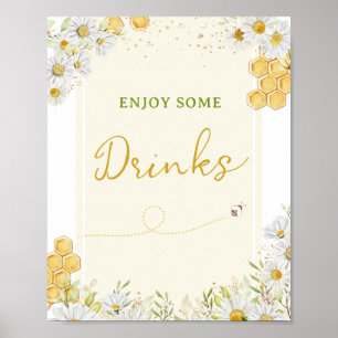 Drink tafelbumblebee partij Baby Bridal-bijendouch Poster