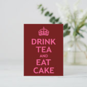 Drink Tea en Eat Cake Briefkaart (Staand voorkant)