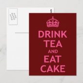 Drink Tea en Eat Cake Briefkaart (Voorkant / Achterkant)
