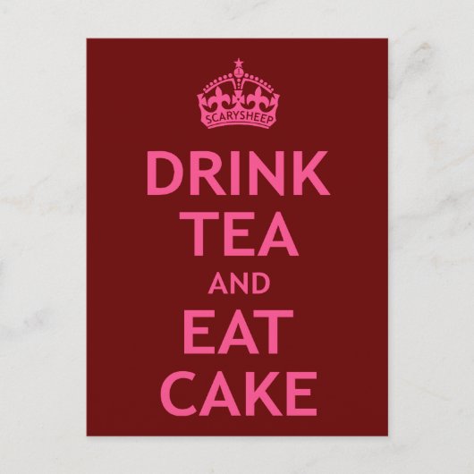 Drink Tea en Eat Cake Briefkaart (Voorkant)