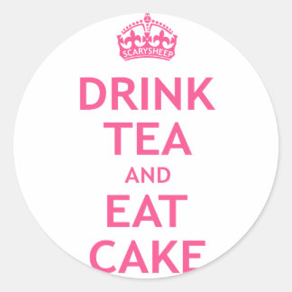 Drink Tea en Eat Cake Ronde Sticker
