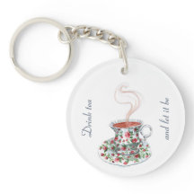 Drink tea en laat het slogan citaat zijn,  roos