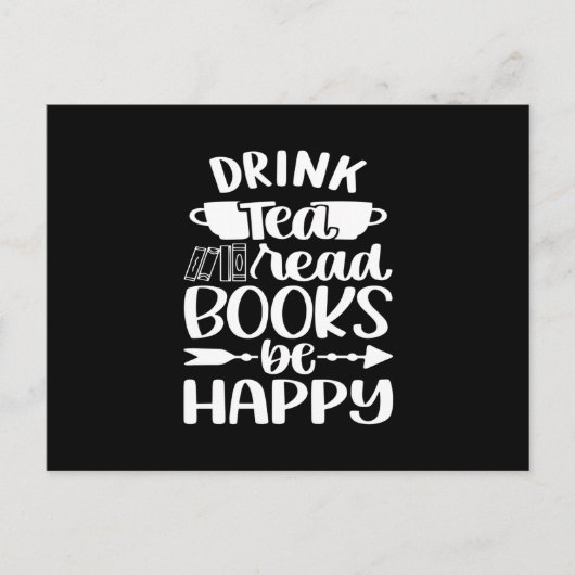 Drink Tea Read Book Be Happy Briefkaart (Voorkant)