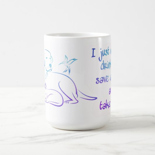 Drink Tea Save Animals en Naps Koffiemok (Center)