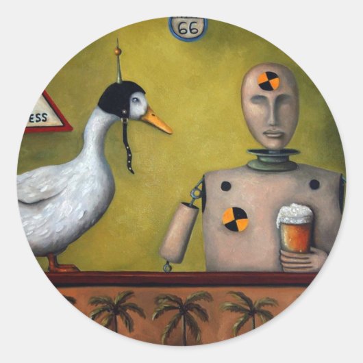 Drink Test Dummy Ronde Sticker (Voorkant)