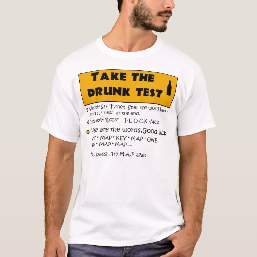 Drink test t-shirt (Voorkant)