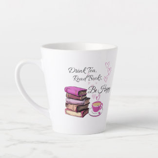 "Drink thee. Boeken lezen. Wees gelukkig. – Gezell Latte Mok