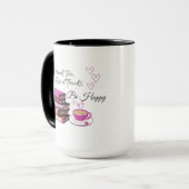 "Drink thee. Boeken lezen. Wees gelukkig. – Gezell Mok (Voorkant links)